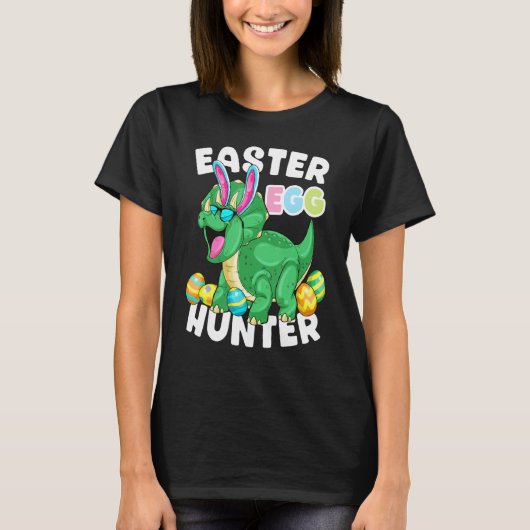 Dinosaur Ostereier Hunter Triceratops Bunny Egg H T-Shirt (Vorderseite)