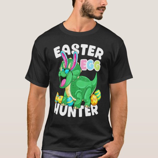 Dinosaur Ostereier Hunter Triceratops Bunny Egg H T-Shirt (Vorderseite)