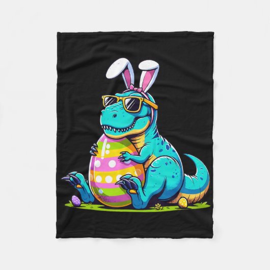 Dinosaur Ostern Hase Ei Glücklicher Ostrawr T Rex  Fleecedecke (Vorderseite)