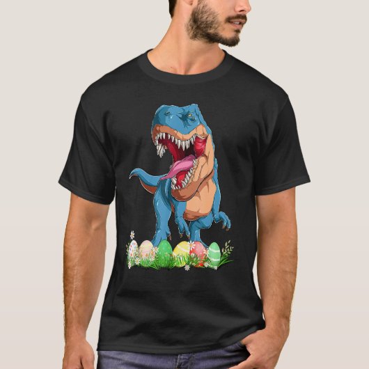 Dinosaur Osterpajamas Rex Ostereier Kleinkinder B T-Shirt (Vorderseite)