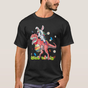 Dinosaur Ostertag Einhorn Reiten TRex Bunny T-Shirt