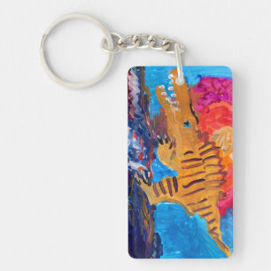 Dinosaur Painting Schlüsselanhänger