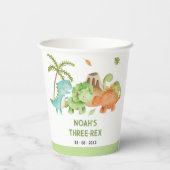 Dinosaur Paper Cups - Boy Birthday Baby Shooter Pappbecher (Rückseite)