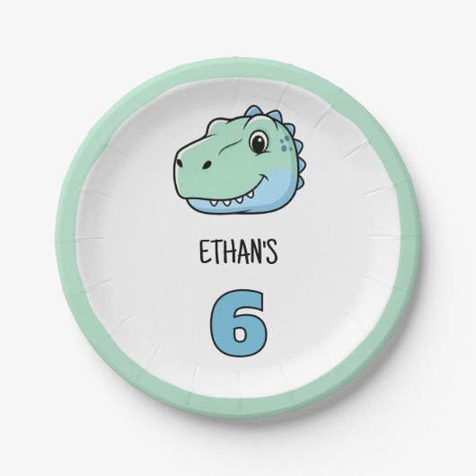 Dinosaur Paper Plates | Dino Theme Party Plates  Pappteller (Vorderseite)