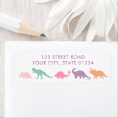 Dinosaur Parade, Jewel Tones Custom Address (Insitu)