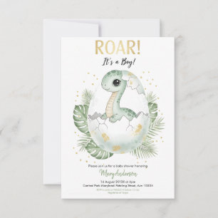 Dinosaur-Park-Baby-Shower-Party Junge Mädchen Brül Einladung
