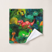 Dinosaur Park Badhandtuch Set (Waschlappen)