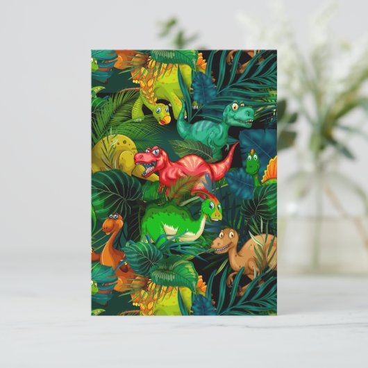 Dinosaur Park Dankeskarte (Stehend Vorderseite)