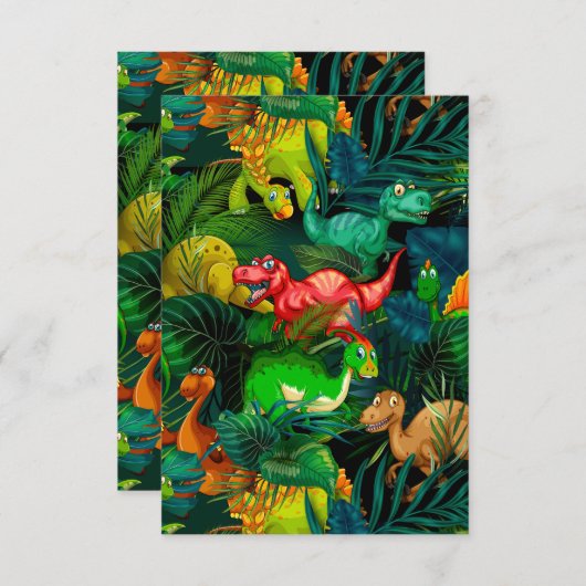 Dinosaur Park Dankeskarte (Vorne/Hinten)