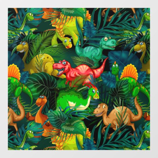 Dinosaur Park Fensteraufkleber (Blatt)