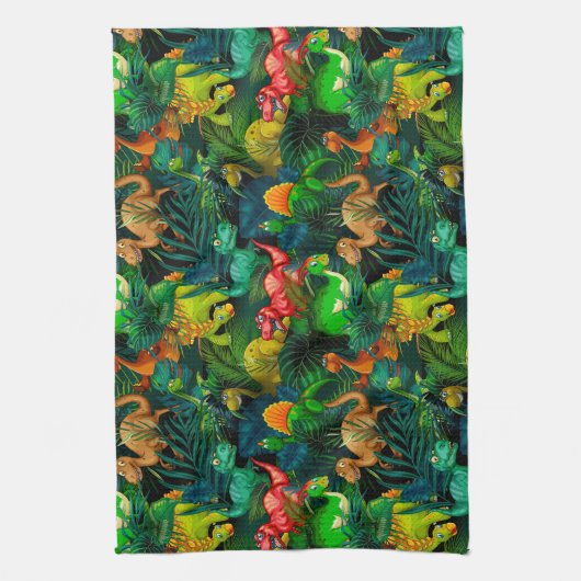 Dinosaur Park Geschirrtuch (Vertikal)