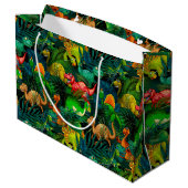 Dinosaur Park Große Geschenktüte (Rückseite Schrägansicht)