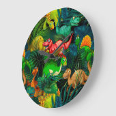 Dinosaur Park Große Wanduhr (Winkel)