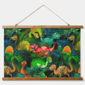 Dinosaur Park Wandteppich Mit Holzrahmen (Vorderseite 2)