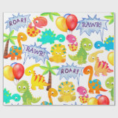 Dinosaur Party Balloons individuell einstellbarer Geschenkpapier (Flach)