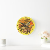 Dinosaur Party Clock Runde Wanduhr (Zuhause)