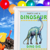 Dinosaur Party Dekor Zeichen: Dino Dig Poster