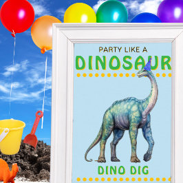 Dinosaur Party Dekor Zeichen: Dino Dig Poster