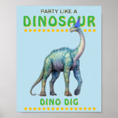 Dinosaur Party Dekor Zeichen: Dino Dig Poster (Vorne)