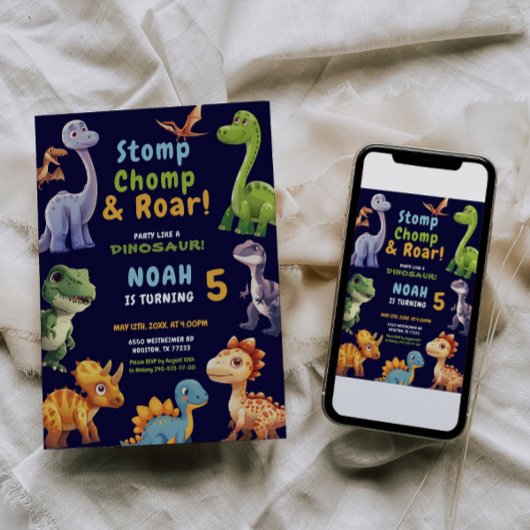 Dinosaur-Party Einladung