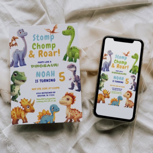 Dinosaur-Party Einladung