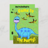 Dinosaur-Party Einladung (Vorne/Hinten)