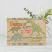 Dinosaur-Party Einladung - Personalisiert (Stehend Vorderseite)