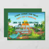 Dinosaur-Party Einladung Postkarte (Vorne/Hinten)