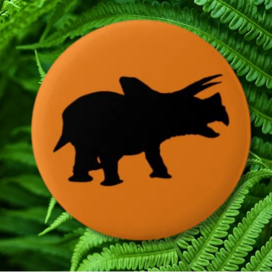 Dinosaur Party Orange Button