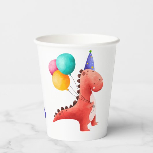 Dinosaur-Party Pappbecher (Rückseite)