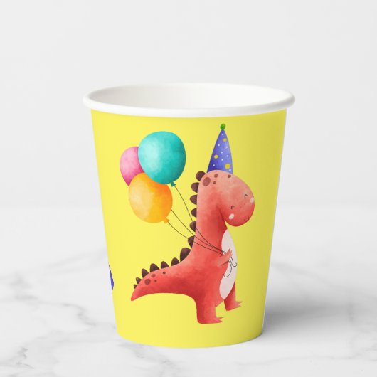 Dinosaur-Party Pappbecher (Rückseite)