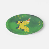 Dinosaur Party Plate Green Pappteller (Schrägansicht)
