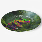 Dinosaur Party Spaß Pappteller (Schrägansicht)