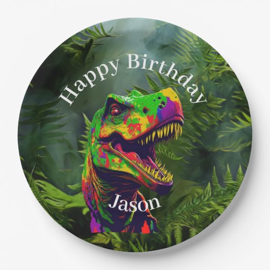 Dinosaur Party Spaß Pappteller (Vorderseite)