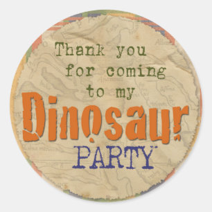 Dinosaur Party Sticker - Danke für das Kommen