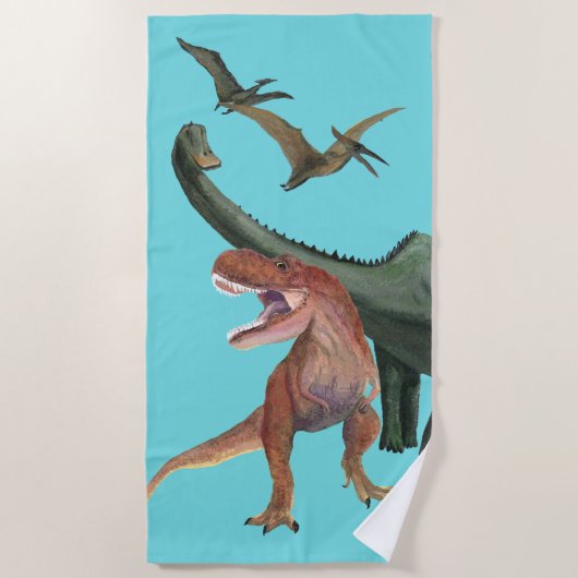 Dinosaur-Party Strandtuch (Vorderseite)