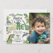 Dinosaur Party Thema Dinosaur 1. Geburtstag Einladung (Vorderseite)