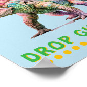 Dinosaur Party Zeichen: Spenden hier fallen lassen Poster (Ecke)