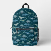 Dinosaur Pattern Bedruckter Rucksack (Vorderseite)