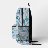 Dinosaur Pattern Blue Bedruckter Rucksack (Rechts)