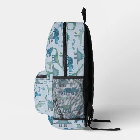 Dinosaur Pattern Blue Bedruckter Rucksack (Rechts)