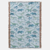 Dinosaur Pattern Blue Decke (Vorderseite Vertikal)
