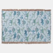 Dinosaur Pattern Blue Decke (Vorderseite)