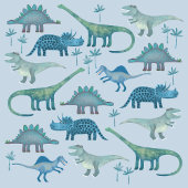Dinosaur Pattern Blue Geschenkpapier