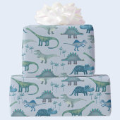 Dinosaur Pattern Blue Geschenkpapier