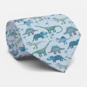 Dinosaur Pattern Blue Krawatte (Gerollt)
