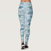 Dinosaur Pattern Blue Leggings (Rückseite)
