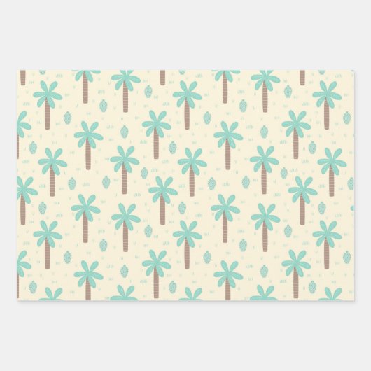 Dinosaur Pattern Blue Mit Monogramm Kid Boy Party Geschenkpapier Set (Vorderseite 2)