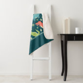 Dinosaur Pattern Blue Mit Monogramm Kid Boy Sherpadecke (Beispiel)