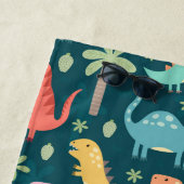 Dinosaur Pattern Blue Mit Monogramm Kid Boy Strandtuch (Beispiel)